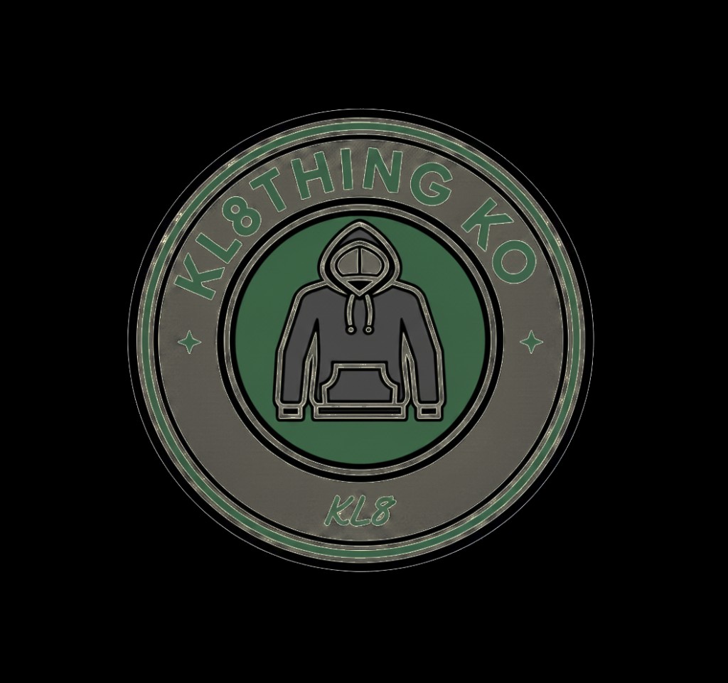 Kl8thing Clothing Co. forest green round patch emblem